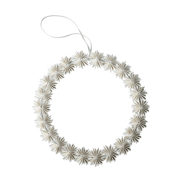 Weihnachtsschmuck Papier Flake Wreath -white