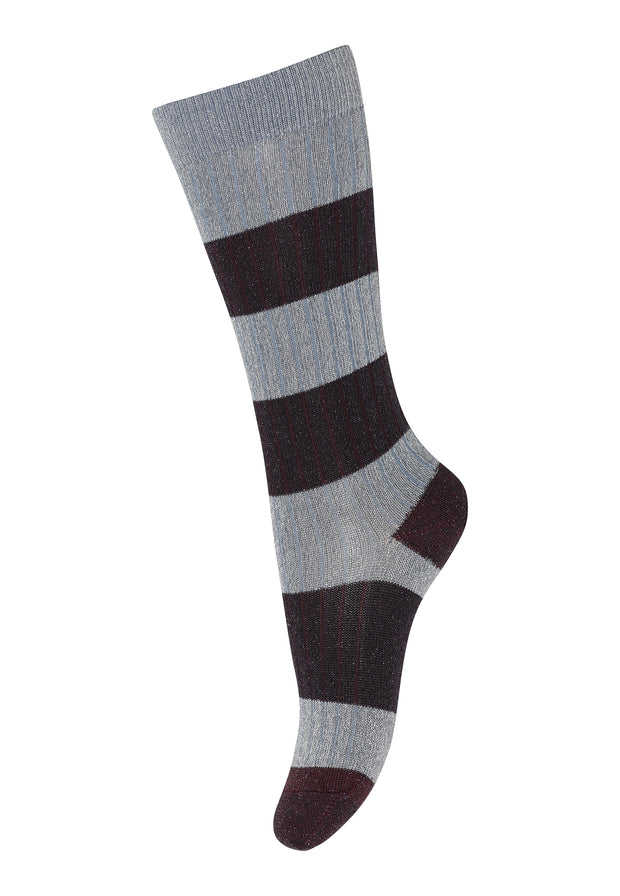 Socken Metallic geringelt