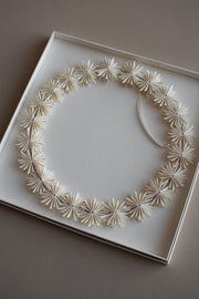 Weihnachtsschmuck Papier Flake Wreath -white