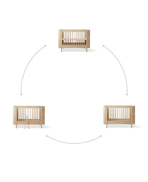 Wood Mini+ Babybett exkl. Umbauset Juniorbett, Eiche